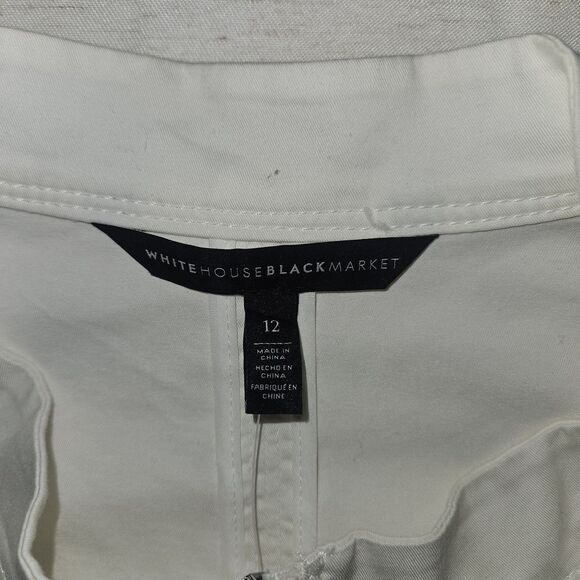 Y2k White Lace Detail Moto Jacket Zip Womens White House Black Market Size 12 - Picture 10 of 13